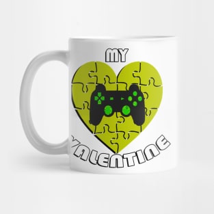 Gamer Valentine's Day Video Game Graphic Heart, My Valentine Funny Gaming Mug